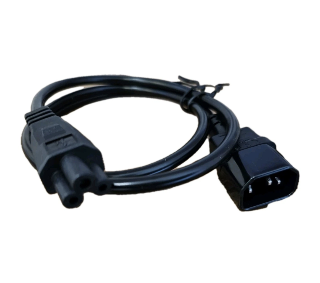 Lindy Power IEC C5 Extension Cable 1m UK 3 Pin IEC C14 to C5 Cloverleaf
