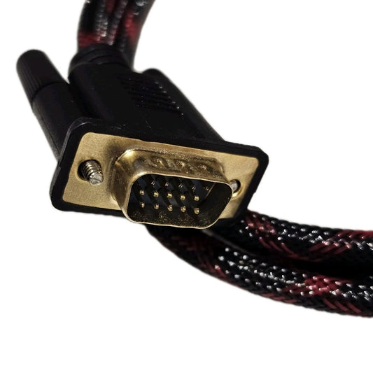 VGA to HDMI cable 1.5m Black And Red Braided