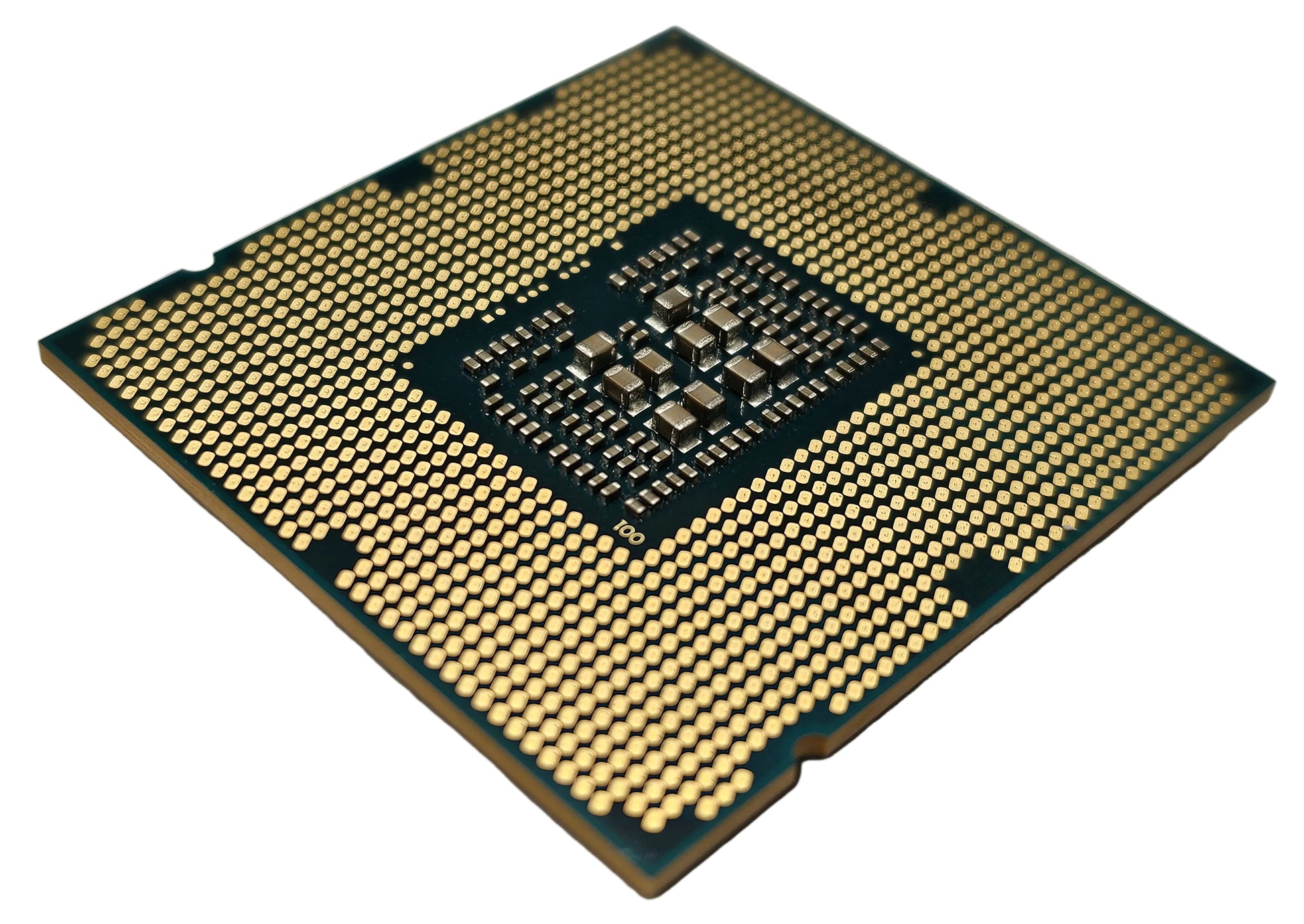 Computer processor on a gray background