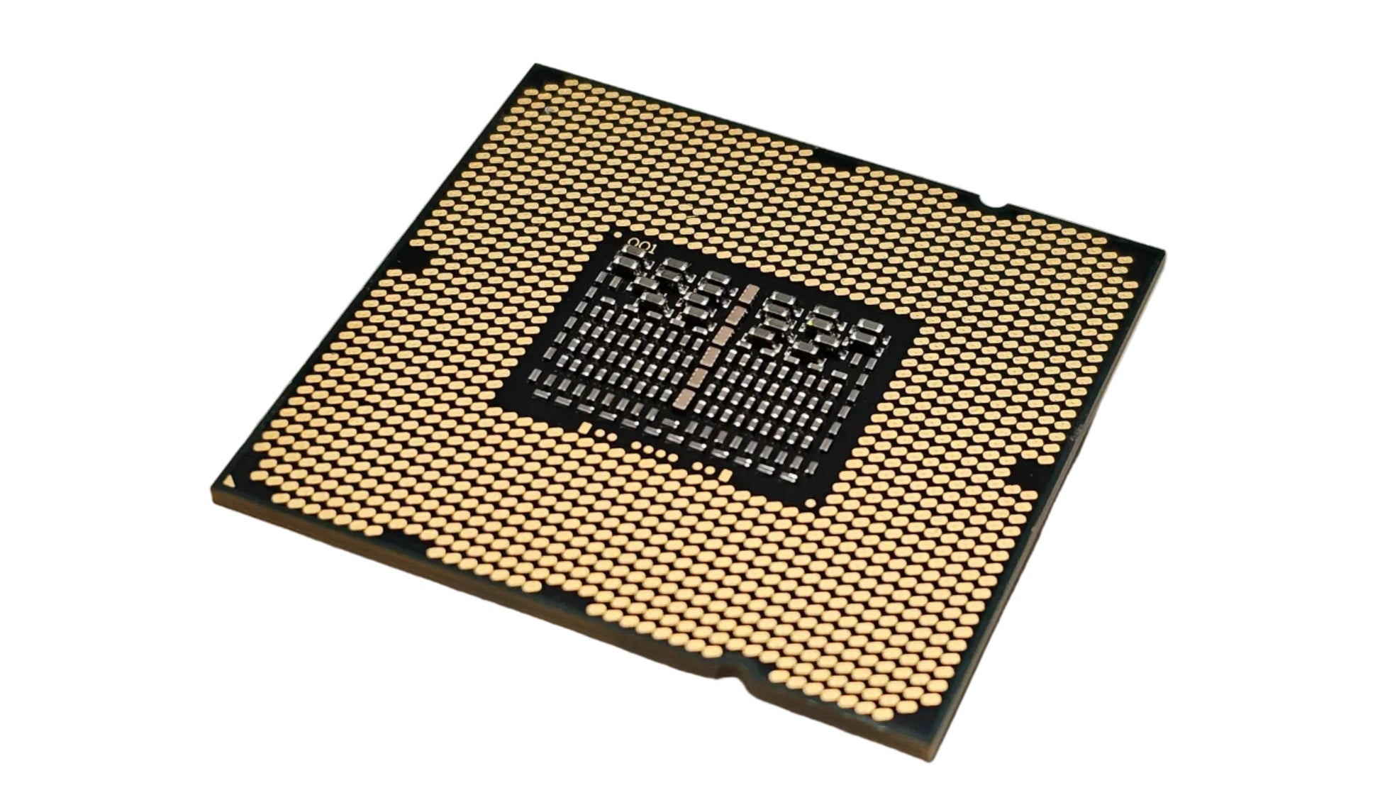 Computer processor on a gray background