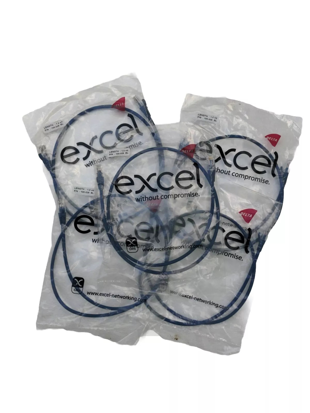 EXCEL 1m RJ45 Cat6 Patch Cable - Blue X 5
