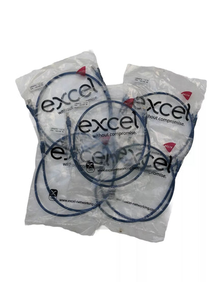 EXCEL 1m RJ45 Cat6 Patch Cable - Blue X 5