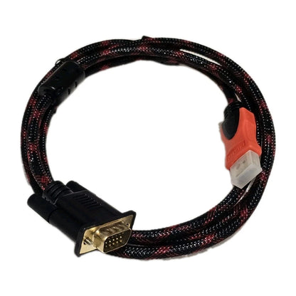 VGA to HDMI cable 1.5m Black And Red Braided