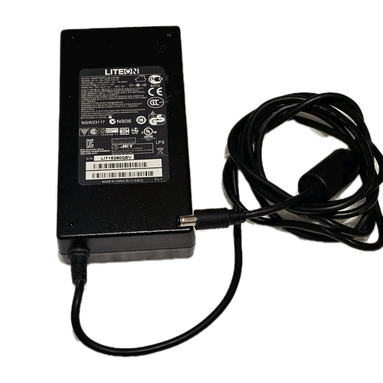 LITEON 60W 12V 5A Straight Pin AC/DC Adapter Charger For Routers