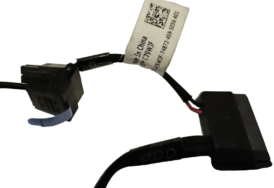 Electronic component with wiring and a label on a white background