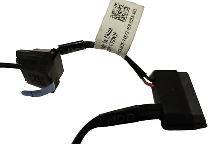 Electronic component with wiring and a label on a white background
