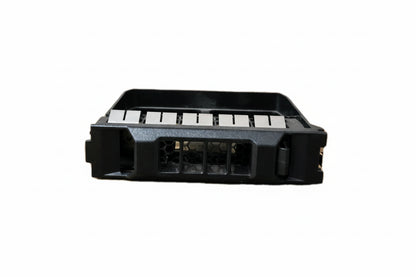 Black electronic module with connectors on a white background