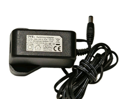 DVE DSA-12R-12 AUK 120120 Switching Power Adapter 12-Volts 1-Amp UK 3-Pin Plug