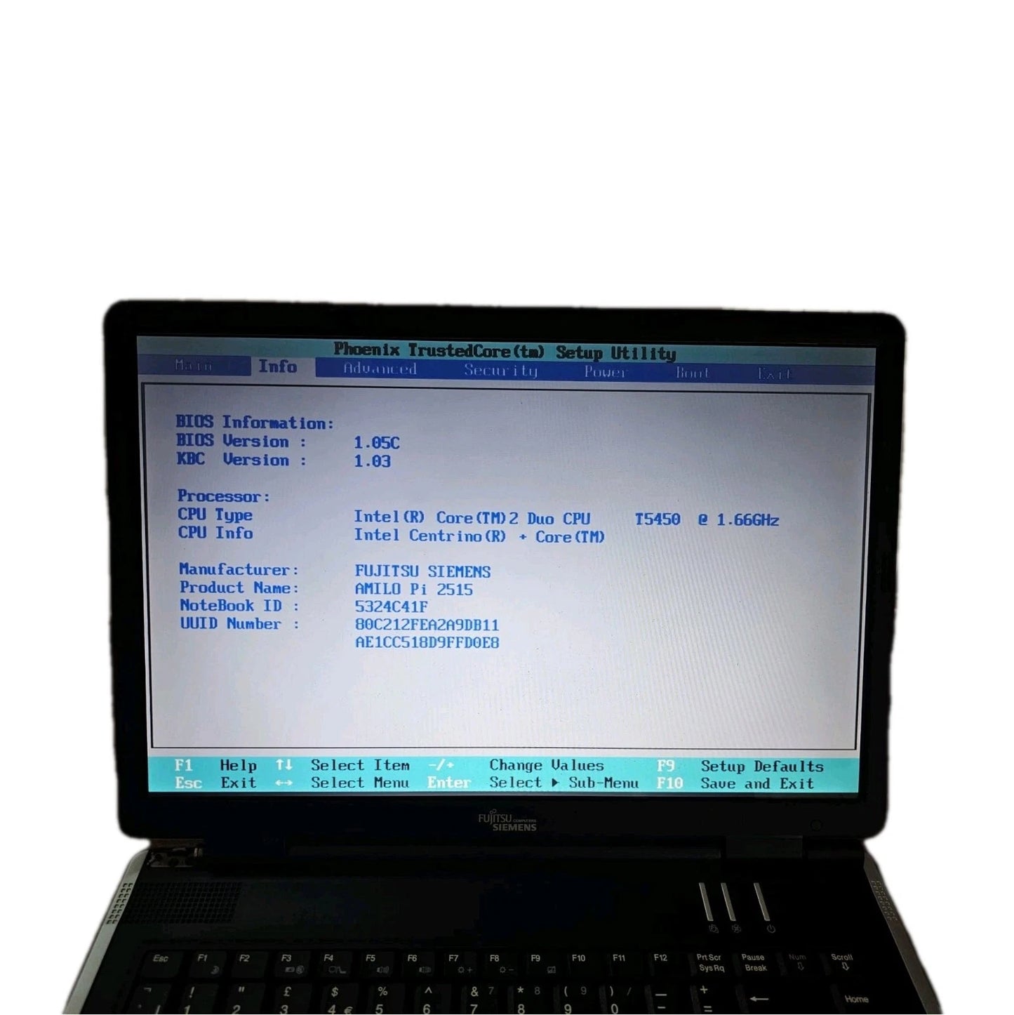 Fujitsu Amilo Pi 2515 - Intel Core 2 Duo T5250 - 2GB Ram - No Storage