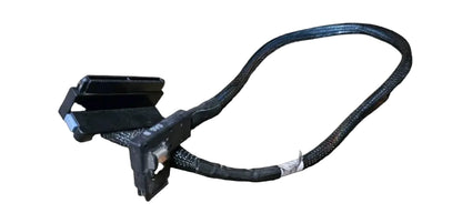 Black cable with connectors on a black background