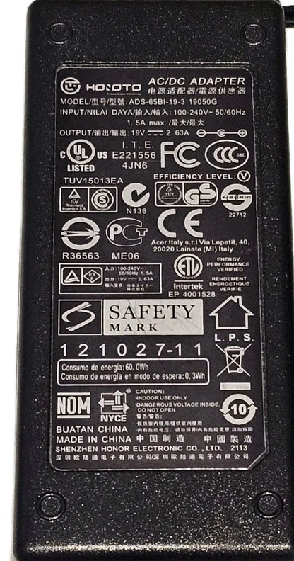 Genuine HONOTO ADS-65BI-19-3 19V, 2.63A, AC Adapter Power Supply Charger