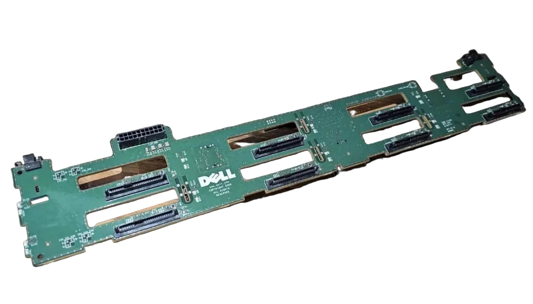 Computer motherboard with Dell logo on a black background